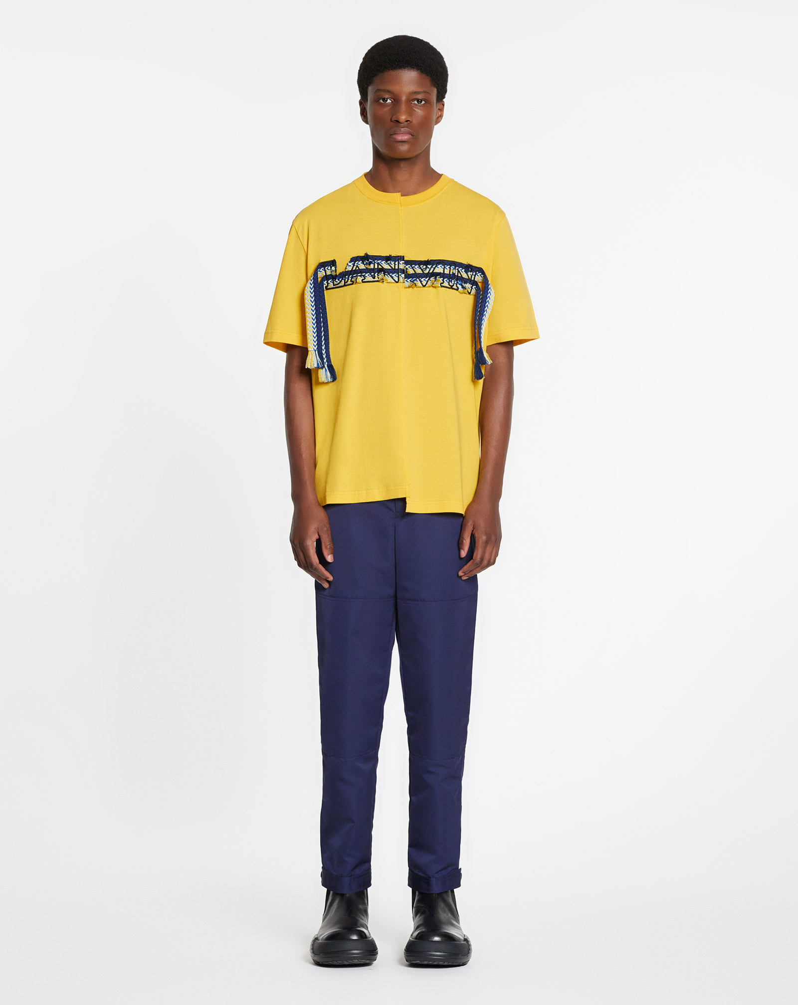 Lanvin Logo Details Short-sleeved T-shirt In Yellow