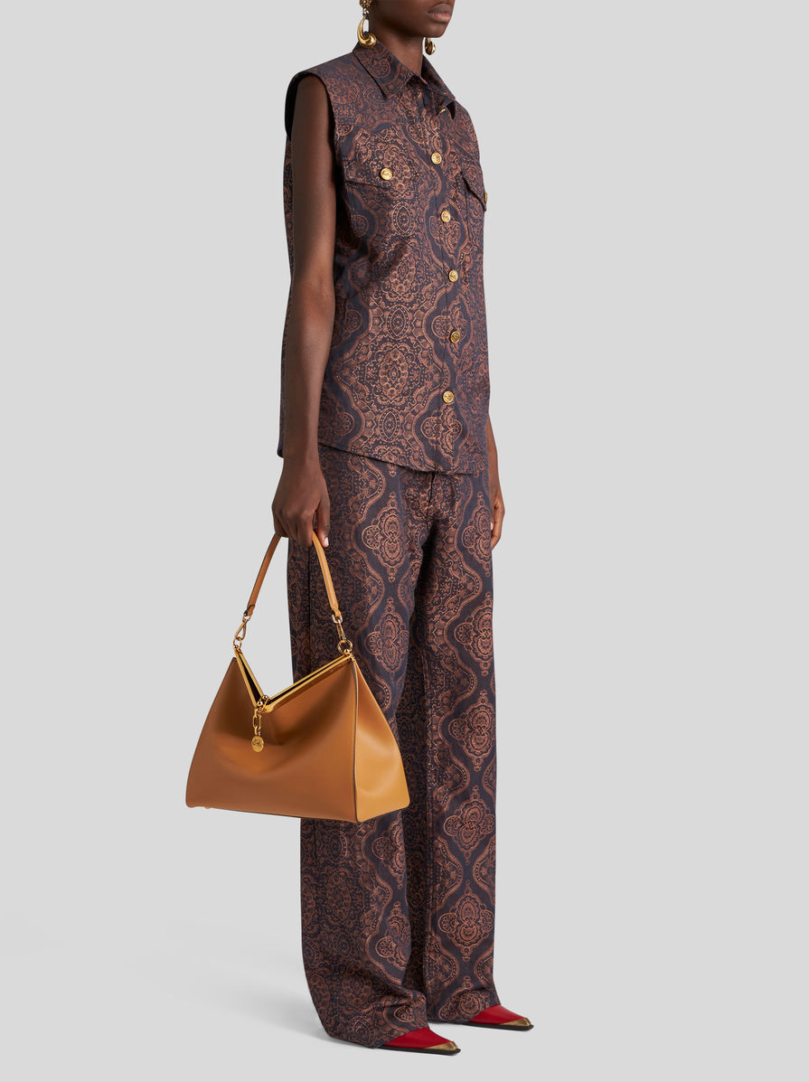 Etro Pegaso Charm-detail Shoulder Bag In Brown