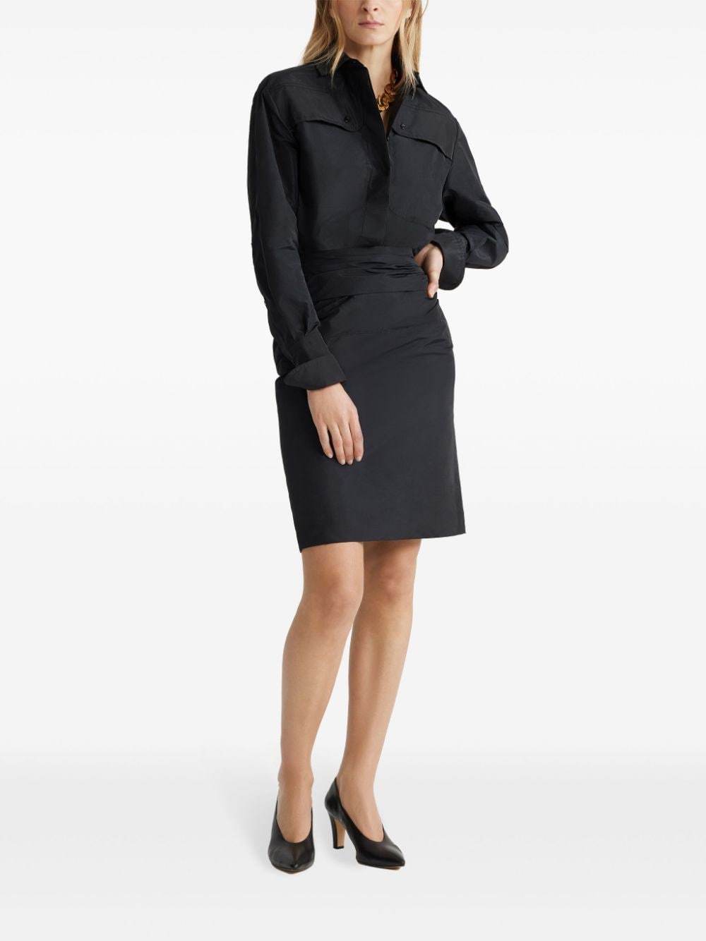 Patou Safari Mini Dress In Black