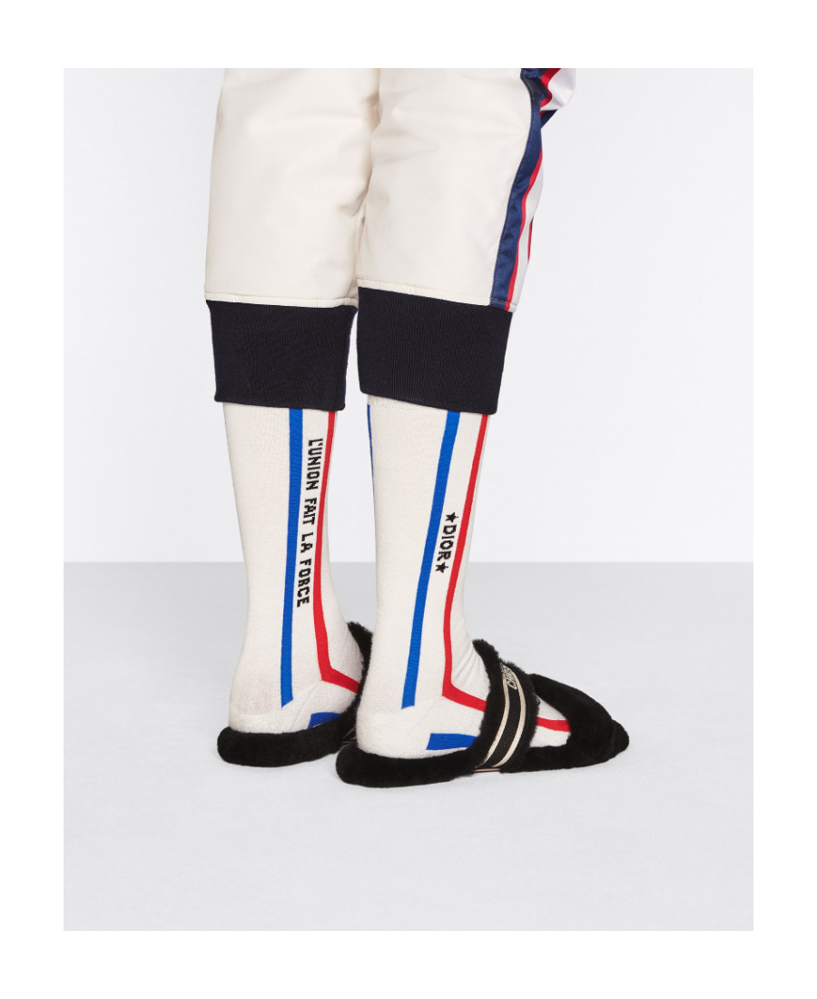 Dior Chez Moi Logo Embroidered Sandals In Black