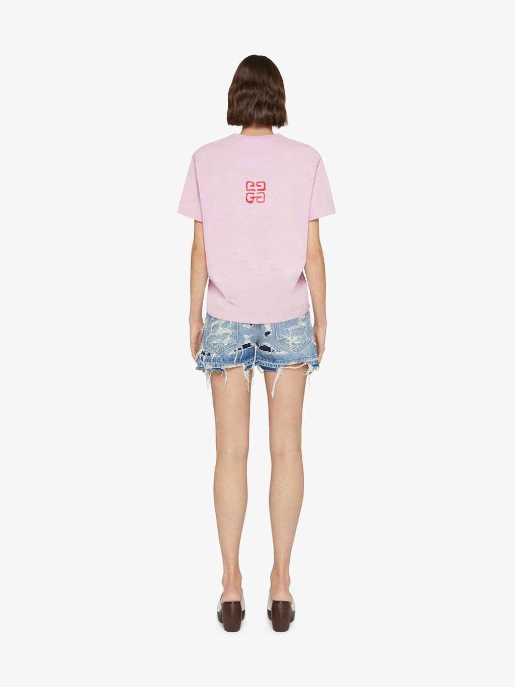 Givenchy Mini Denim Shorts With Broken Holes In Blue