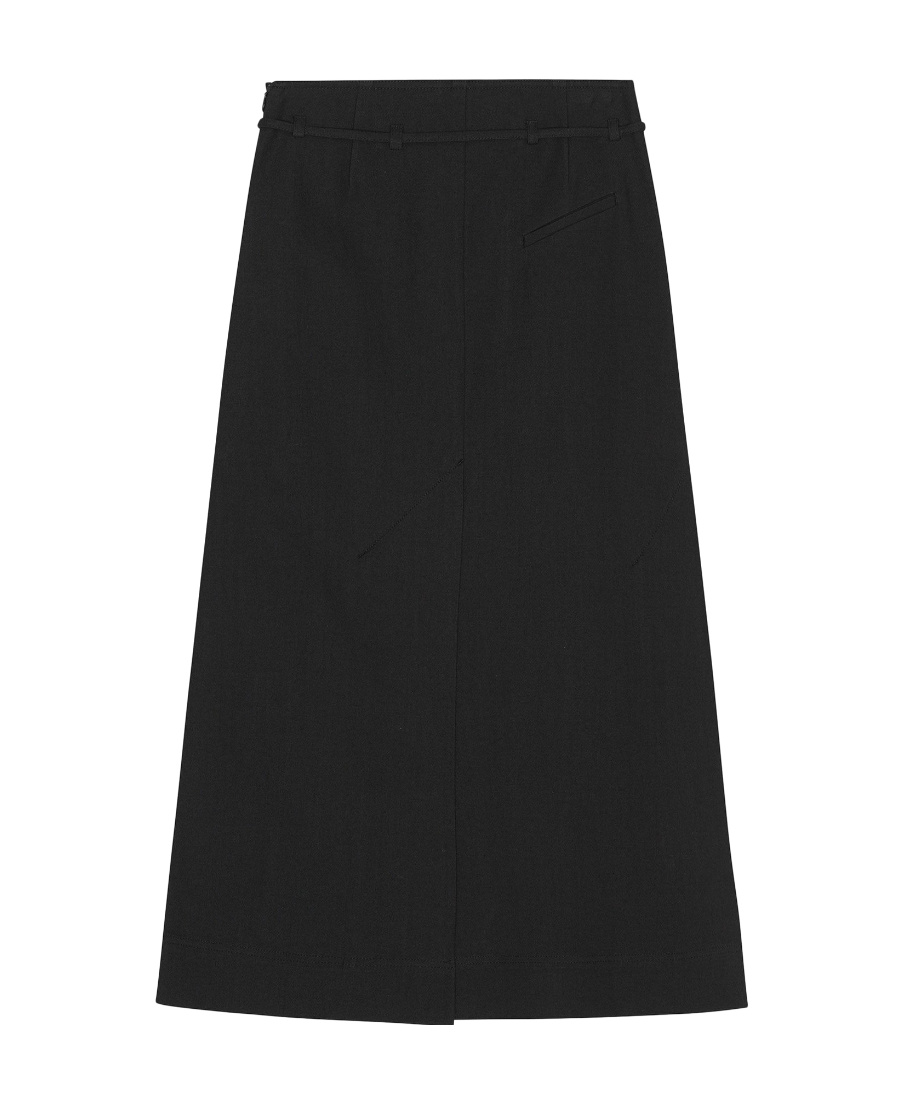 Ganni A-line Organic Cotton Midi Skirt In Black