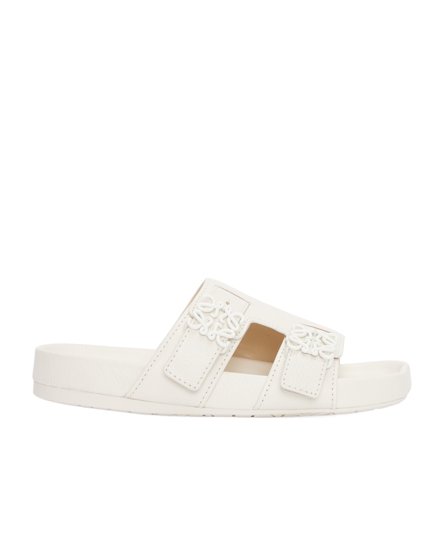 Loewe Logo-plaque Slip-on Sandals In White