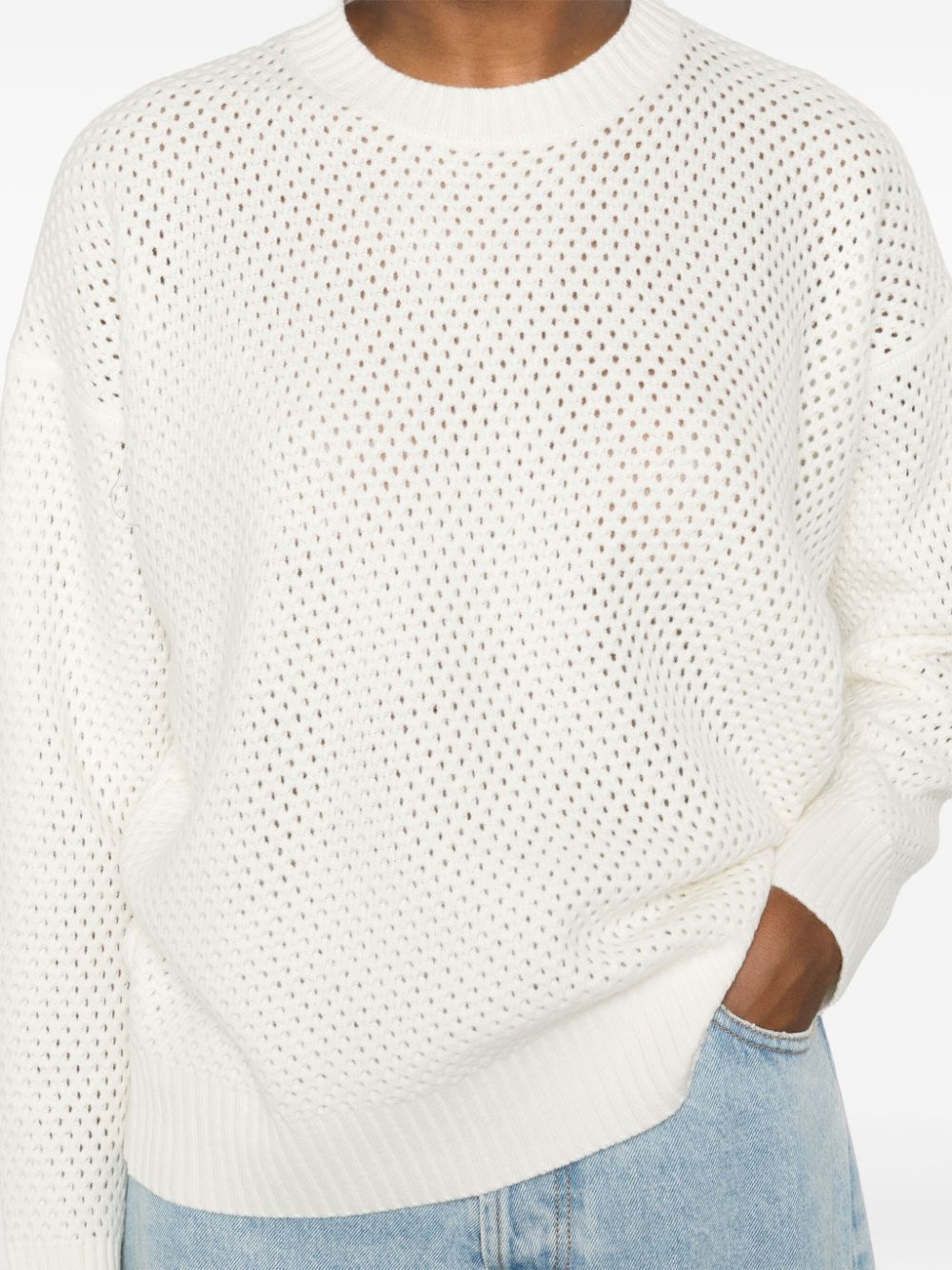 Shop Fabiana Filippi Open-knit Dress In White