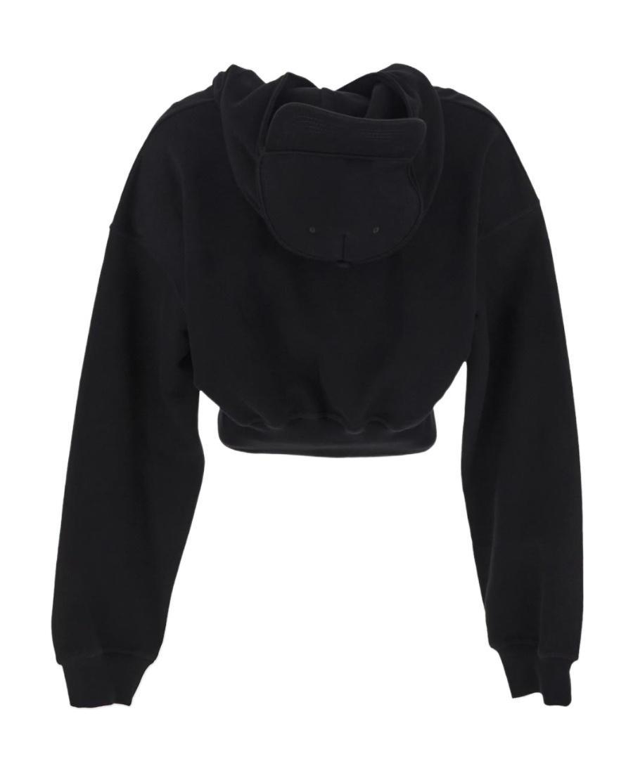 Dsquared2 Baseball-cap Cotton Cropped Hoodie In Black