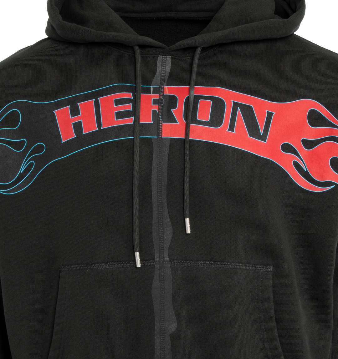 HERON PRESTON HERON PRESTON LOGO PRINTED DRAWSTRING HOODIE