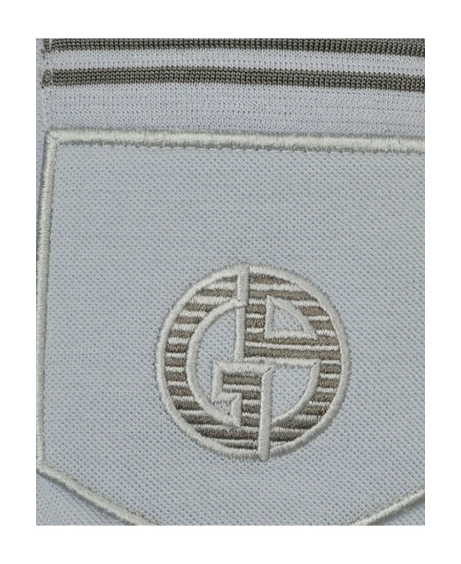 Giorgio Armani Logo Details Polo Shirt In Gray