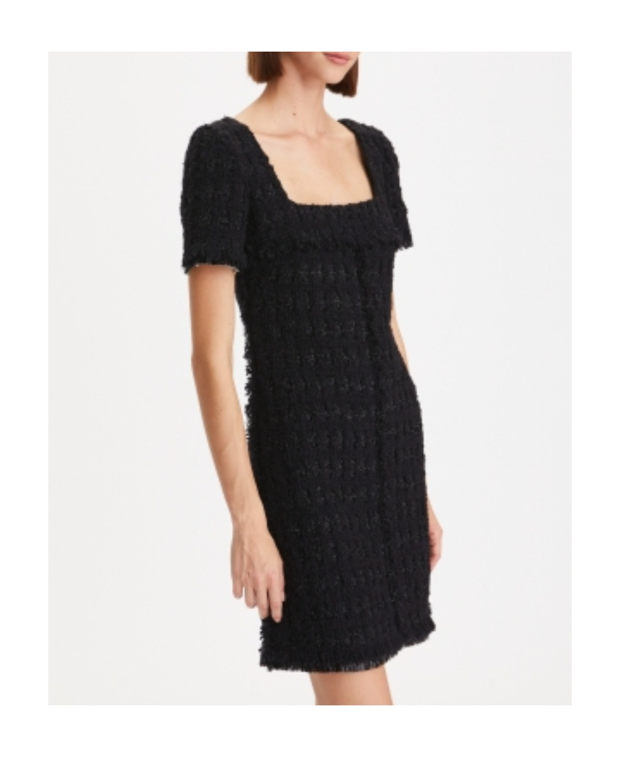 Tory Burch Tinsel A-line Tweed Mini Dress In Black
