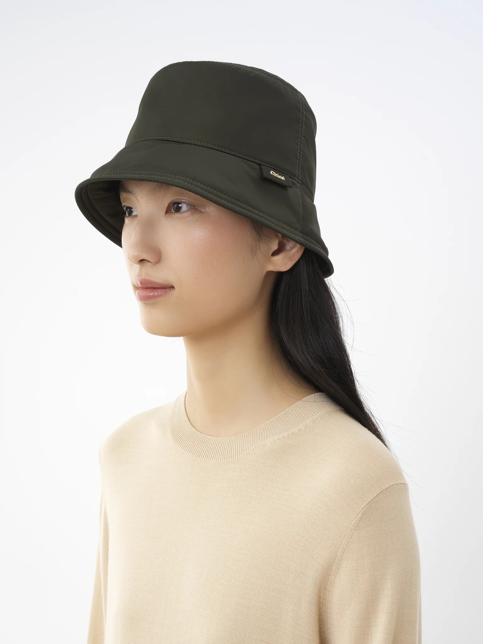 Chloé Romy Bucket Hat Black Size S 100% Polyamide In Black
