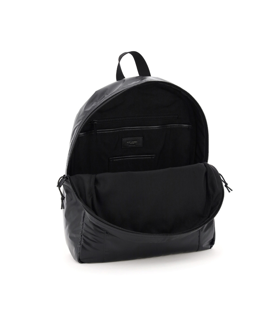 Saint Laurent Nuxx Ripstop Logo-print Backpack In Black