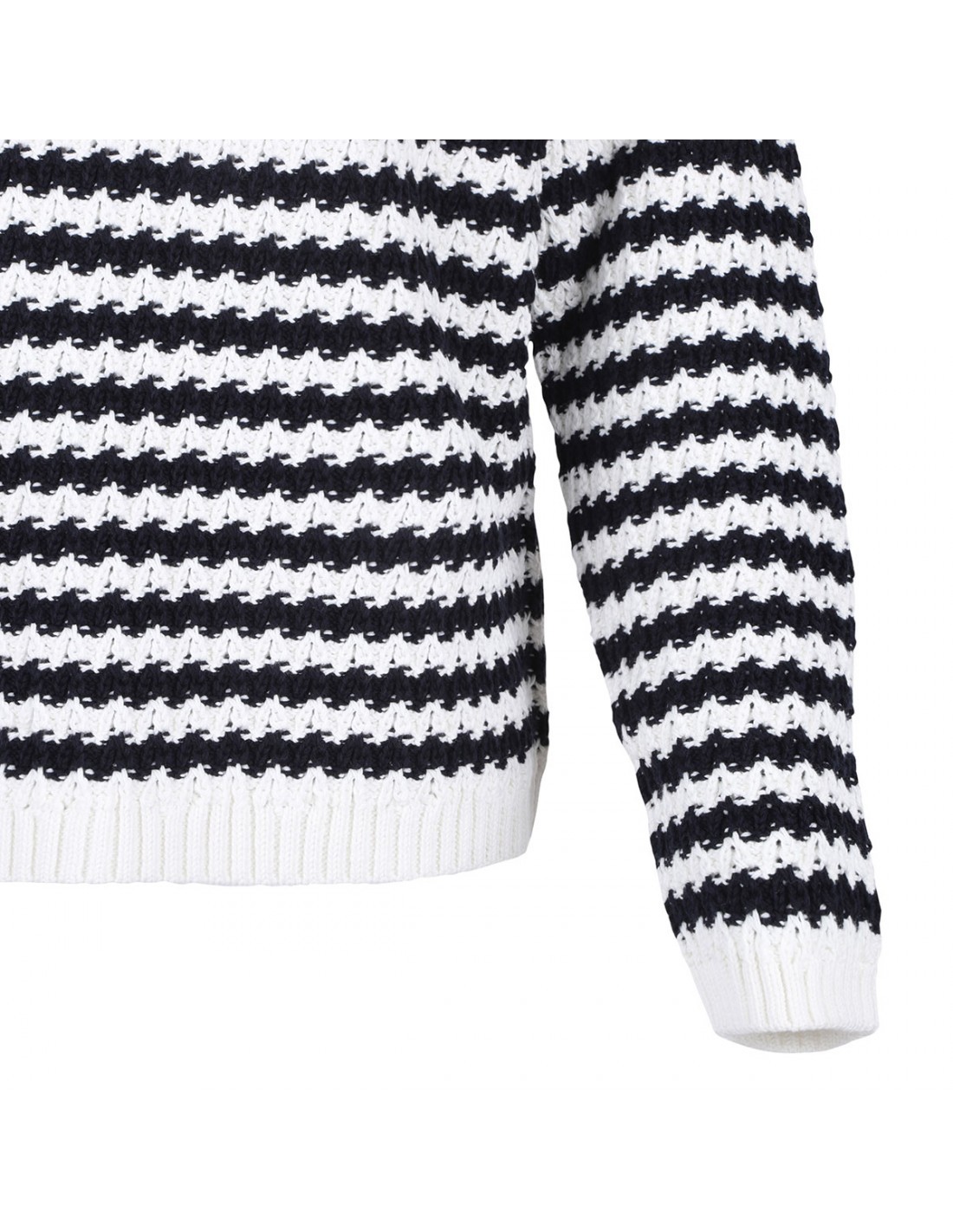Gucci Embroidered Stripes Cotton Sweater In White/navy