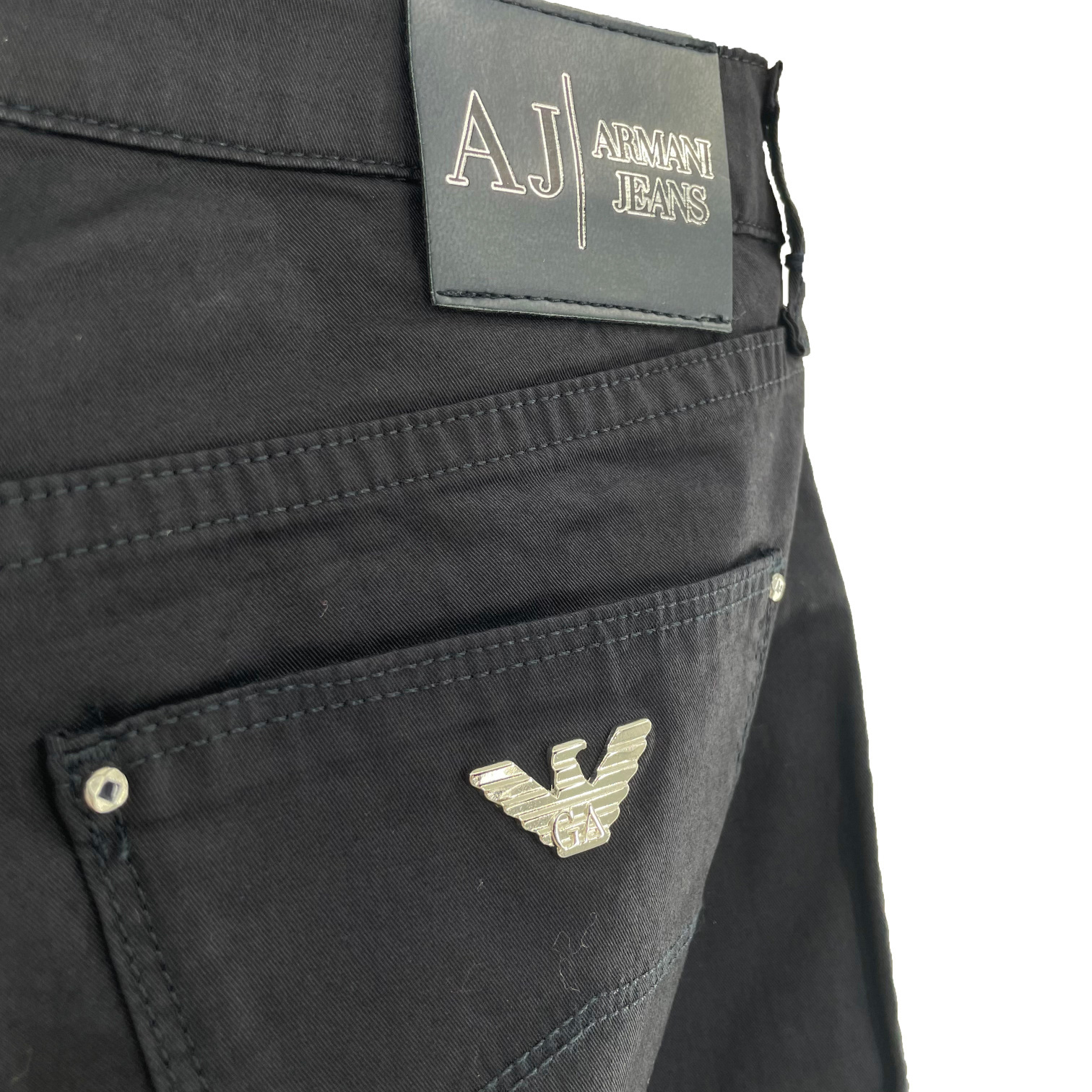 Armani Jeans Logo Brand Jeans In Black