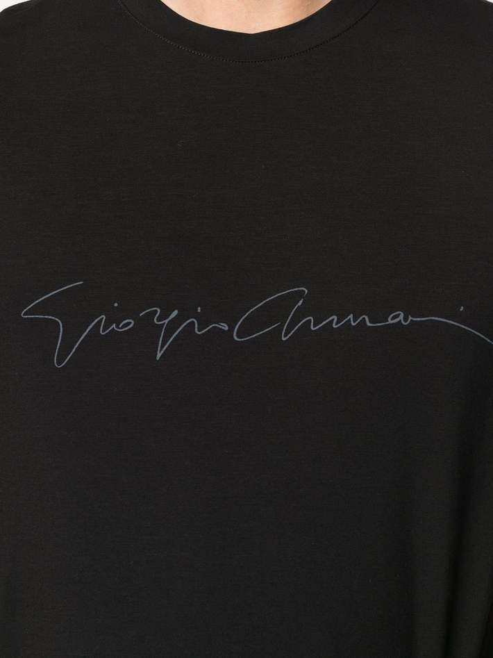 Shop Giorgio Armani Logo-print Slim-fit T-shirt In Black