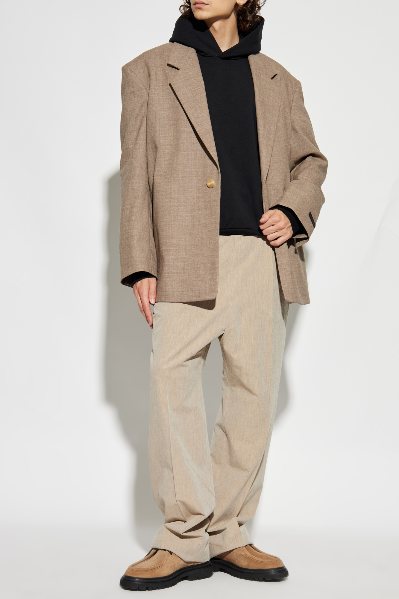 Fear Of God Pleat-detailed Drawstring Trousers In Neutral