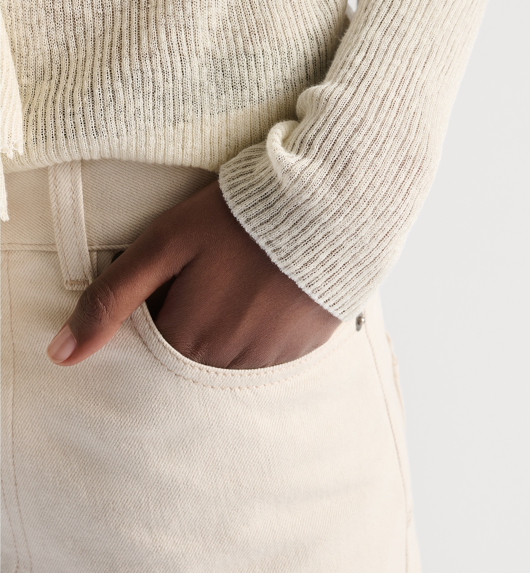 Dior Cardigan With Removable Ruched Collar In White