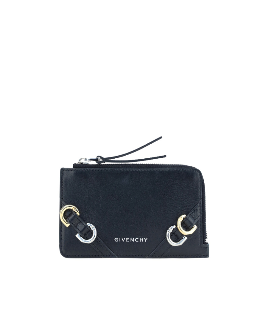 Givenchy Logo-stamp Leather Cardholder In Black