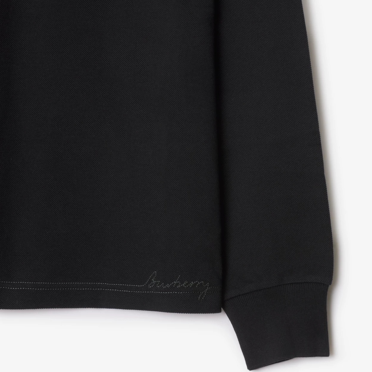 Burberry Short-sleeve Wool Polo Shirt In Black