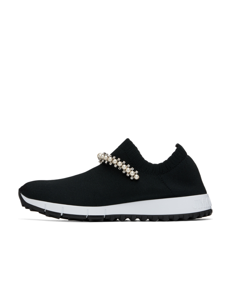 Jimmy Choo Verona Crystal Embellished Sneakers In Black
