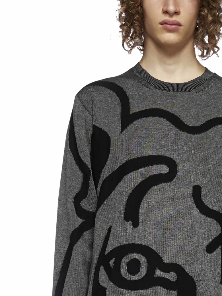 Kenzo Abstract Tiger-print Sweatshirt In Black
