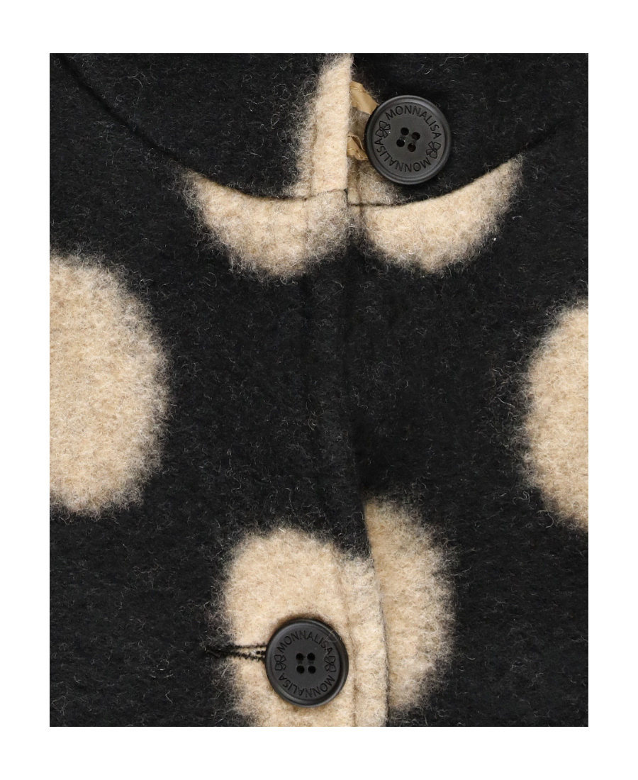 Monnalisa Bold Polka Dot-print Buttoned Coat In Black