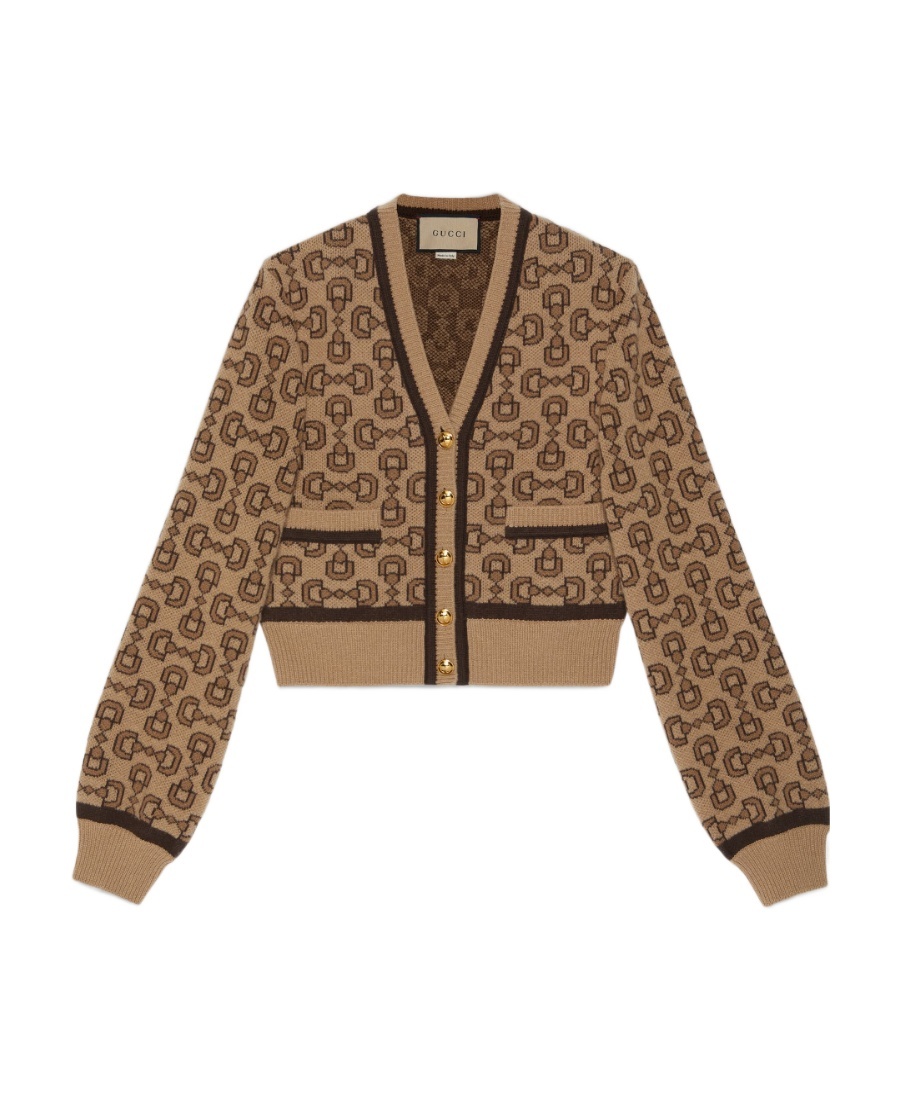 GUCCI HORSEBIT INTARSIA-KNIT CARDIGAN