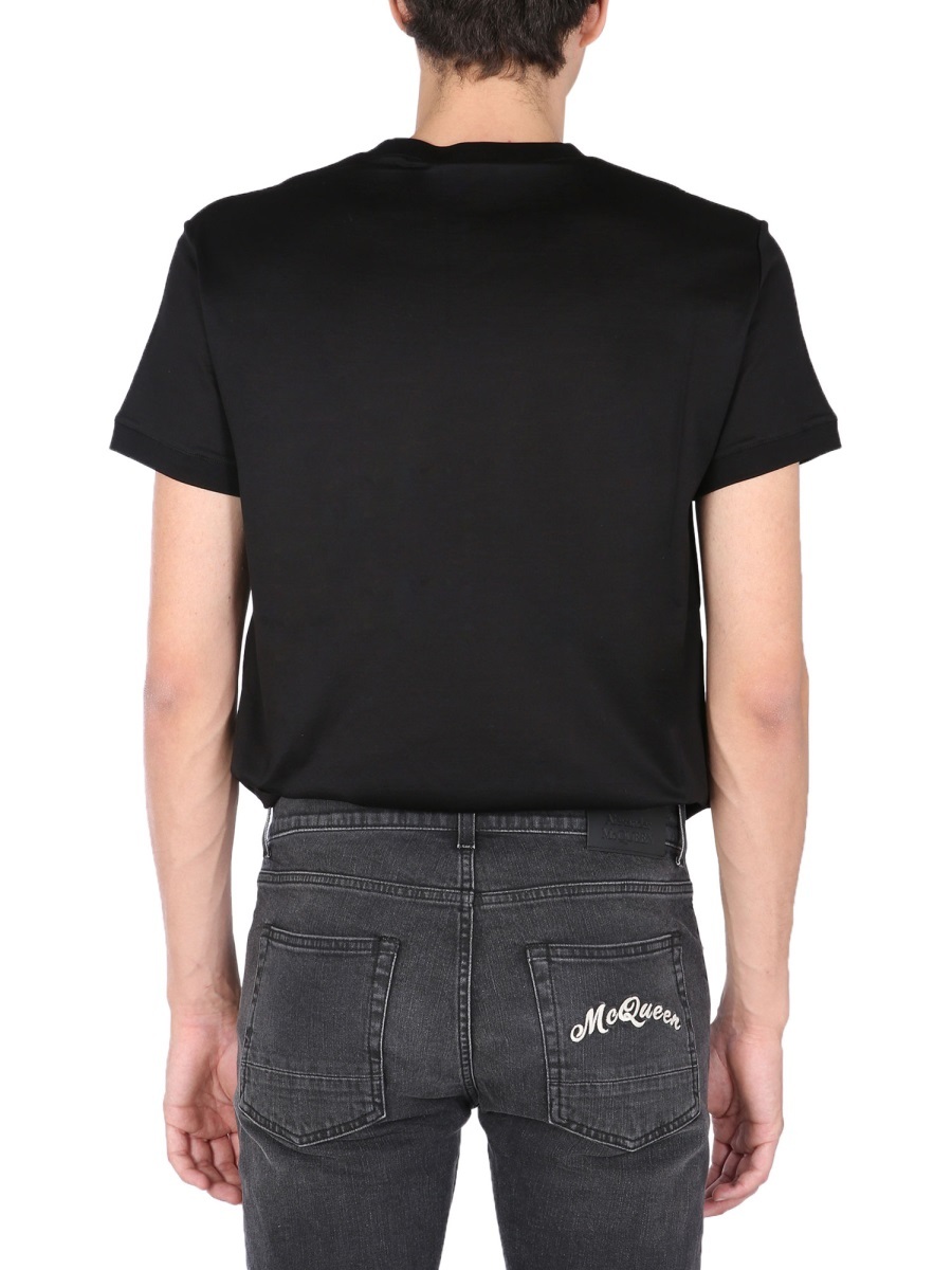 Alexander Mcqueen Logo-embroidered T-shirt In Black