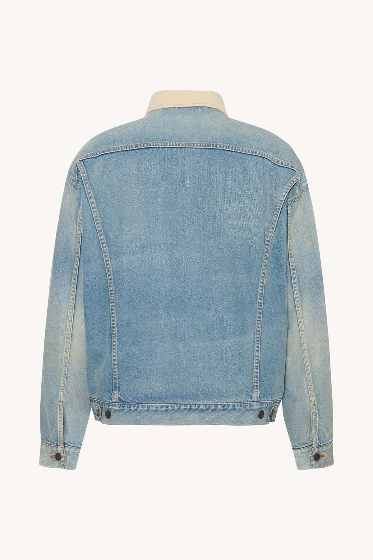 The Row Joret Corduroy-trim Denim Jacket In Blue