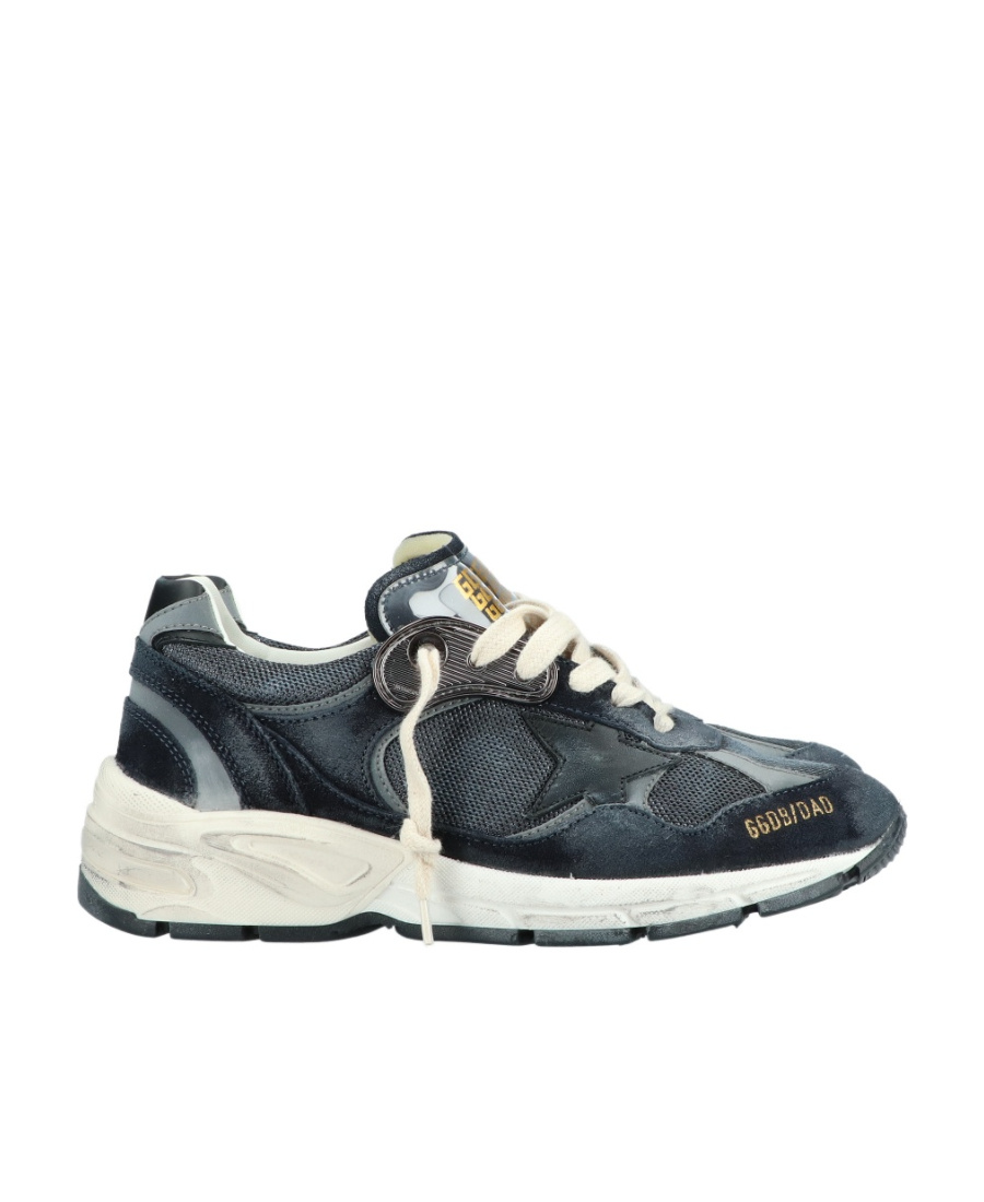 Golden Goose Running Dad Leather Sneakers In Blue