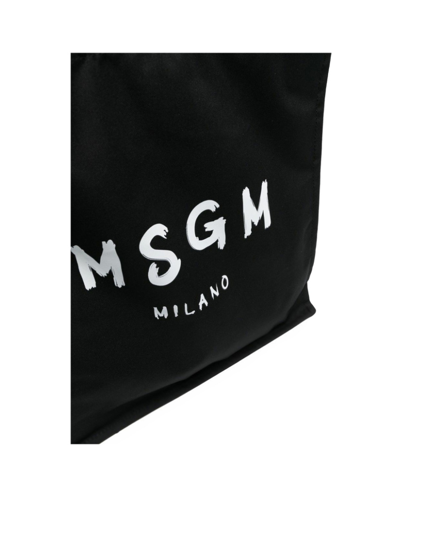 Msgm Logo Handbag In Black