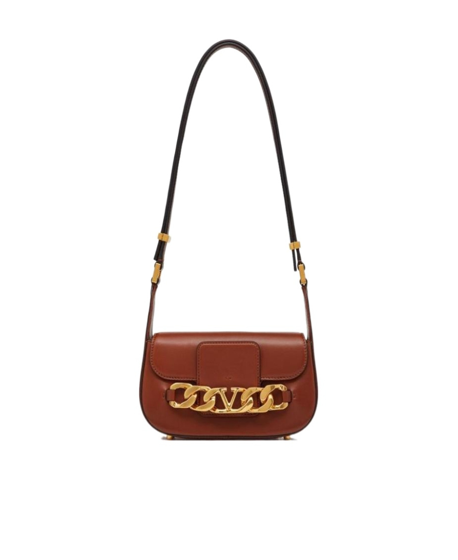 Valentino Vlogo Leather Crossbody Bag In Brown