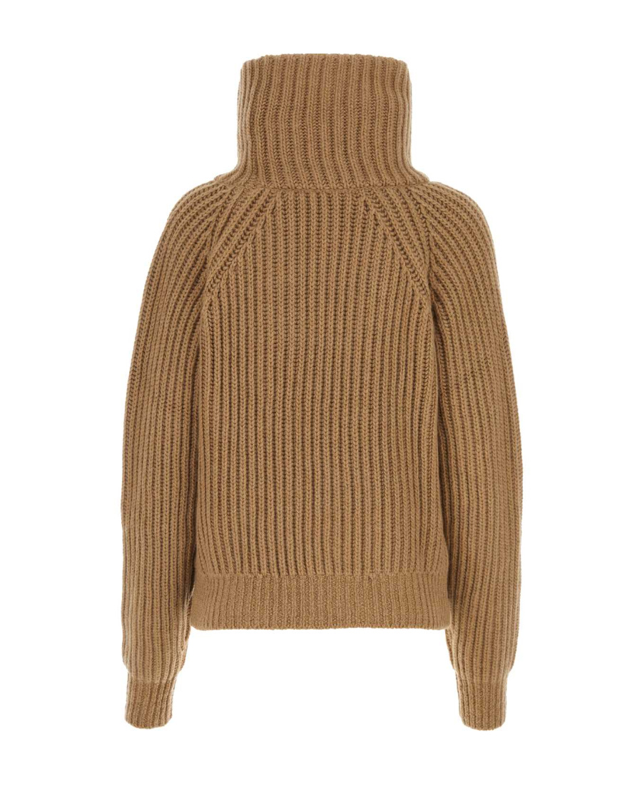Khaite Lanzino Funnel-neck Cashmere Jumper In Brown