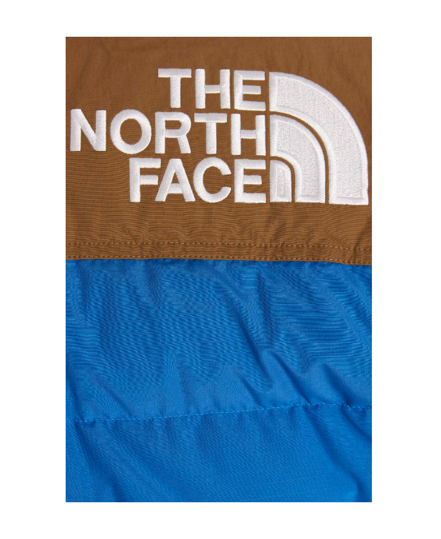 The North Face Logo Down Jacket In Blue