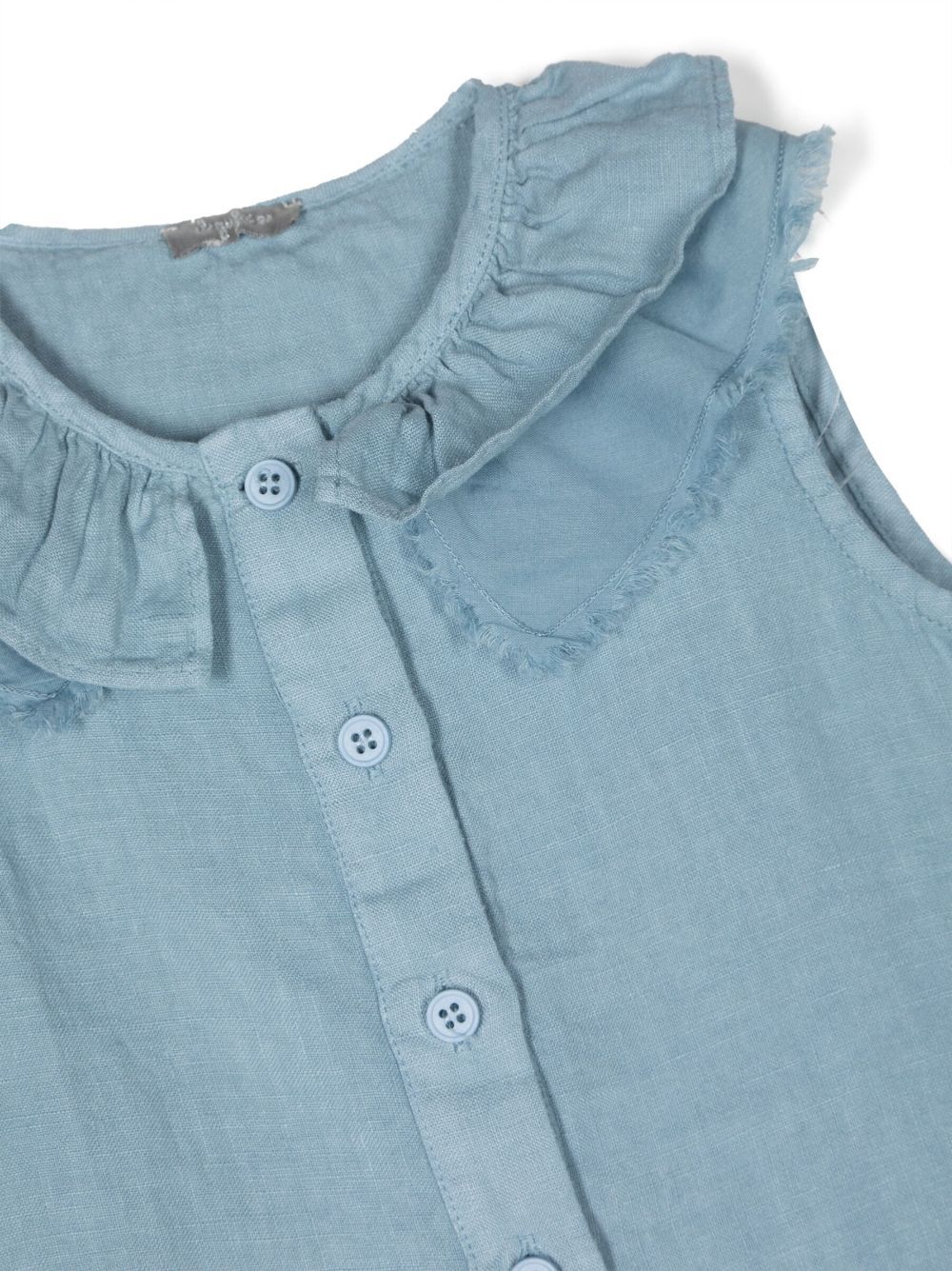 Il Gufo Fringed Sleeveless Blouse In Blue