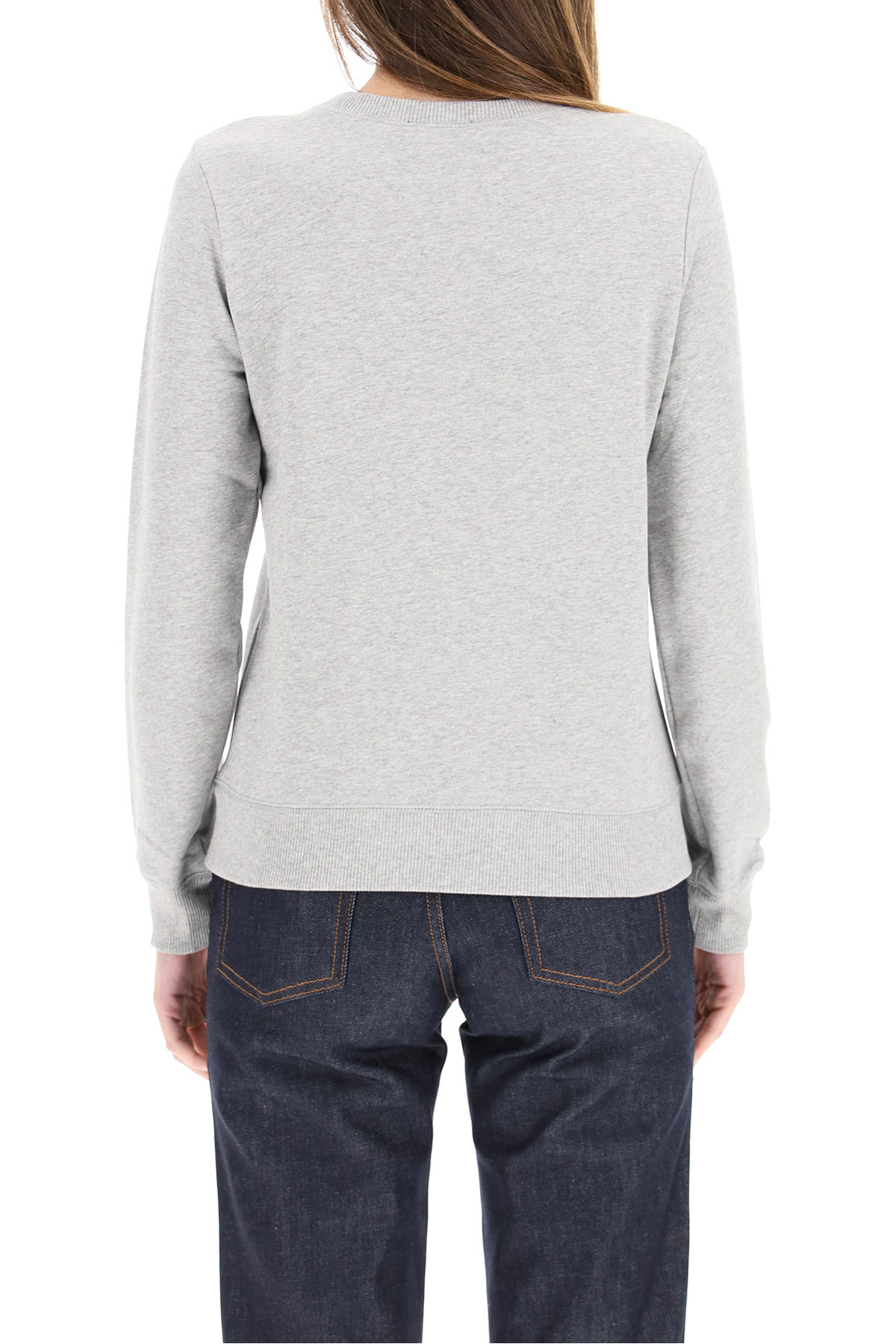 Apc Logo Print Sweatshirt In Gray