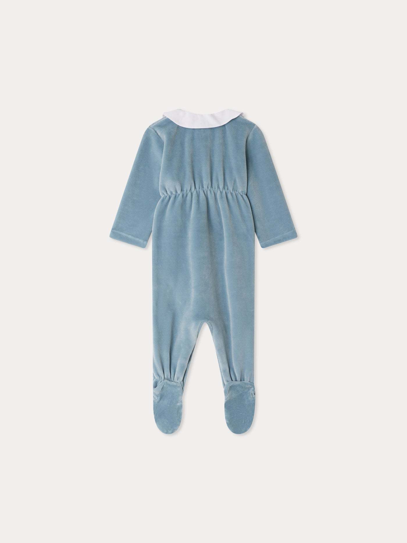 Bonpoint Tilouan Velvet Bodysuit In Blue
