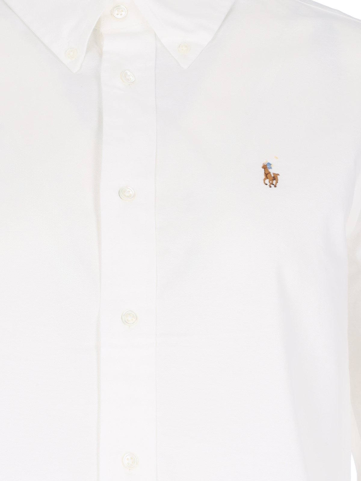 Polo Ralph Lauren Long-sleeve Button-up Shirt With Pointed Collar In White