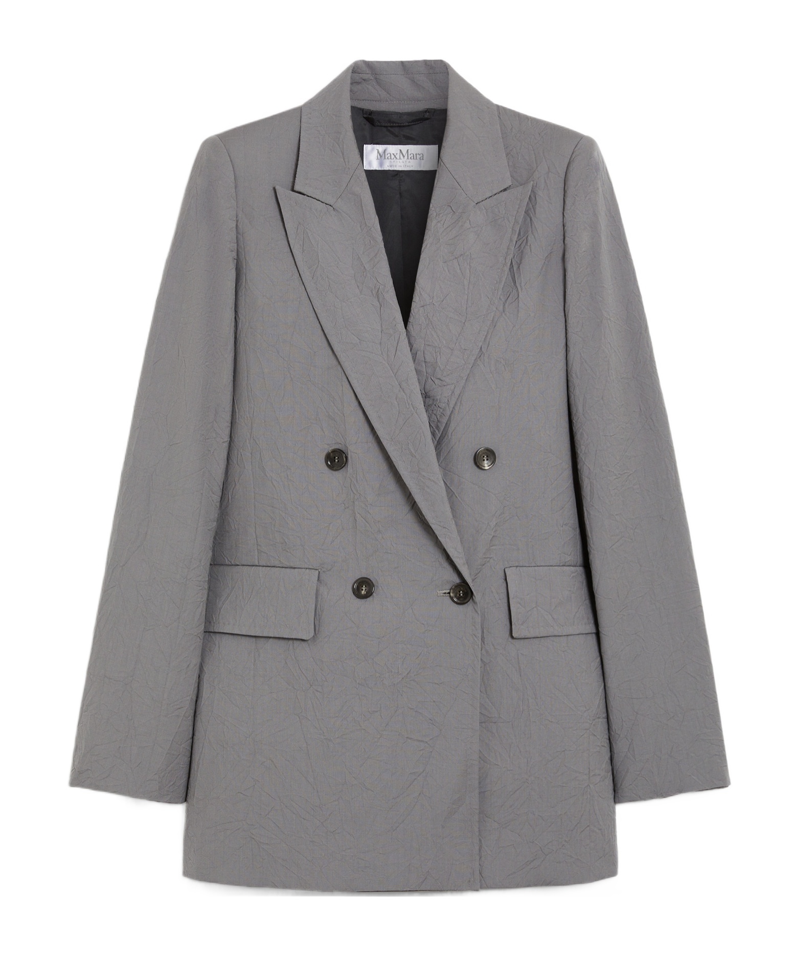 Max Mara Long-sleeved Suit Coat In Gray