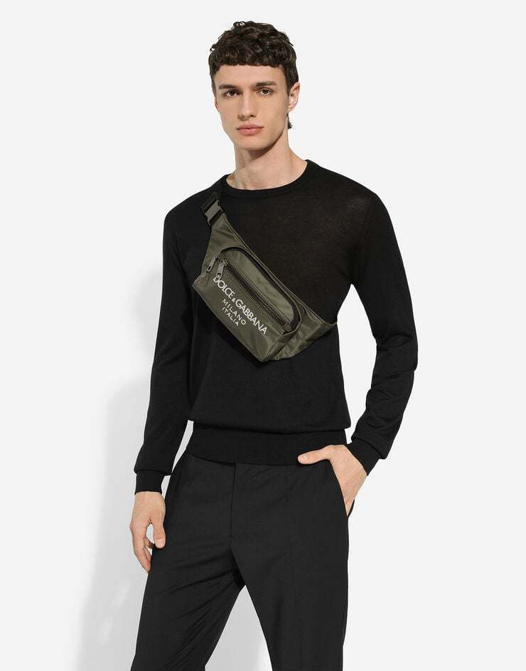 Dolce & Gabbana Logo-print Zip-fastening Belt Bag In Black