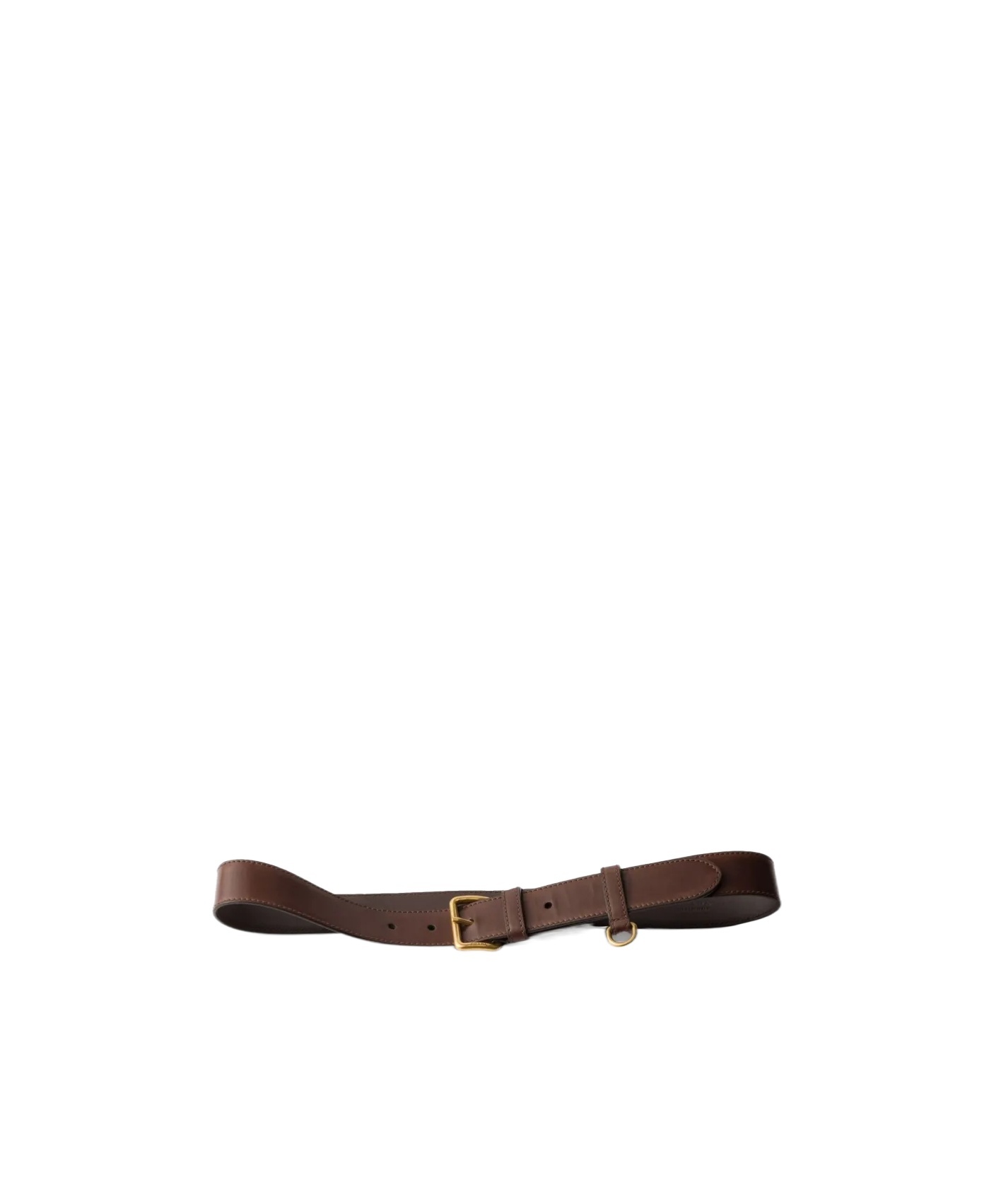 Prada Dark Brown Leather Belt In Ebony
