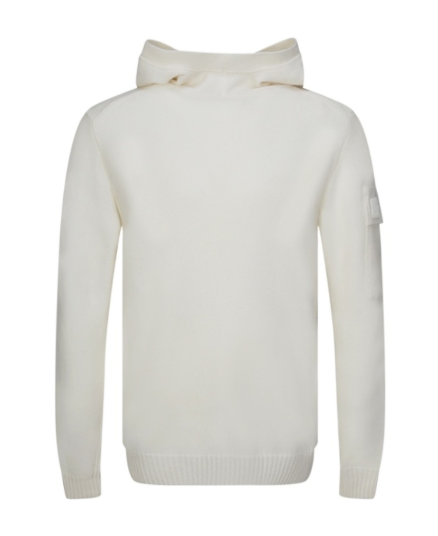 C.p. Company Fine-knit Virgin Wool-blend Hoodie In White