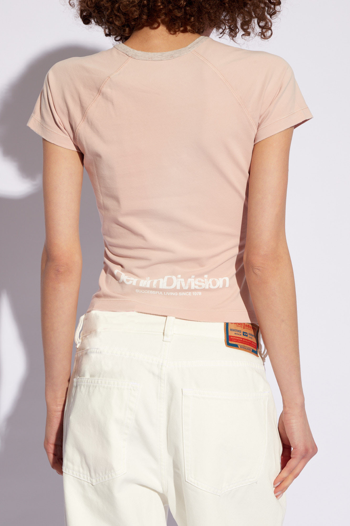 Diesel T-vincie Rhinestone-embellished T-shirt In Pink