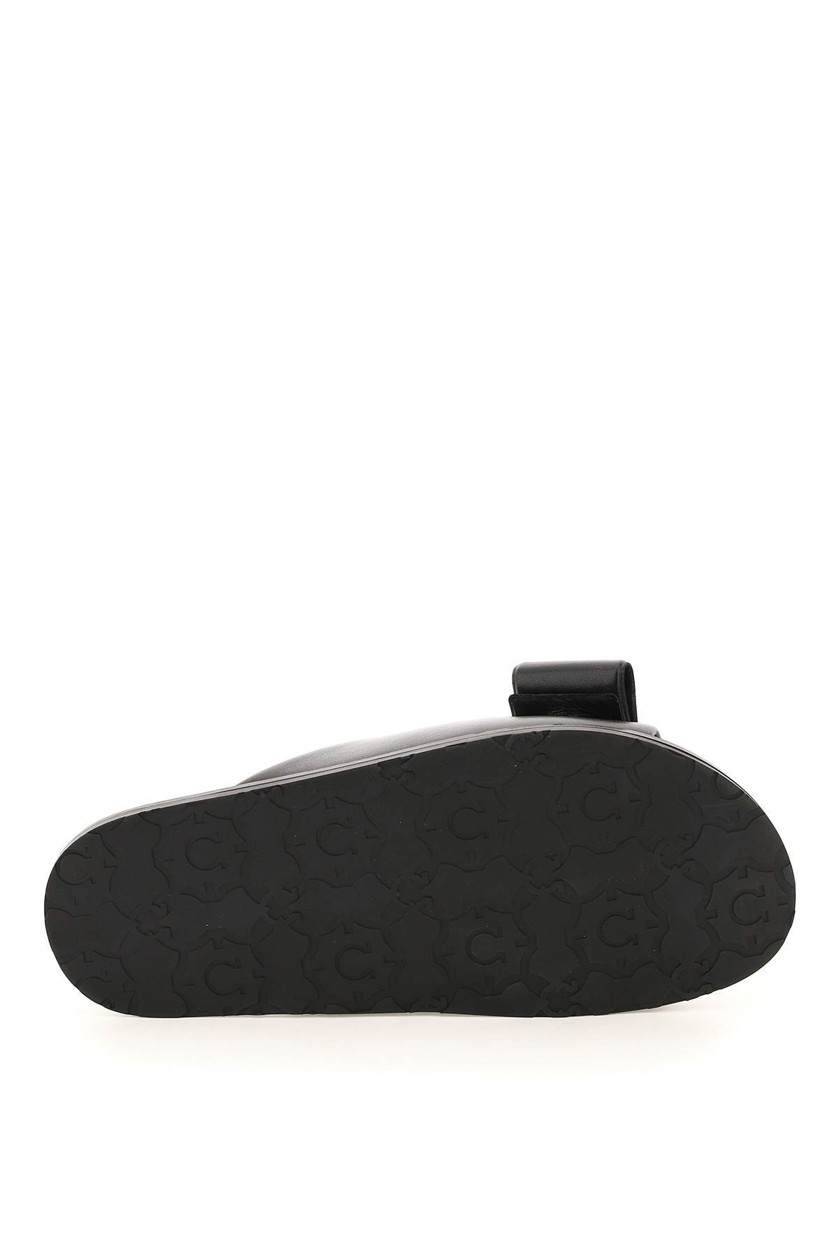 FERRAGAMO VIRGIL BOW-DETAIL LEATHER SANDALS