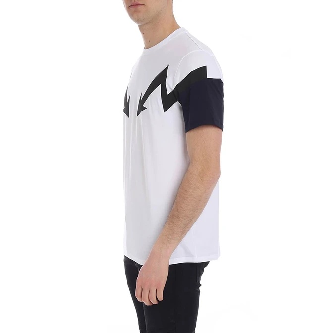 Neil Barrett Lightning Pattern T-shirt In White