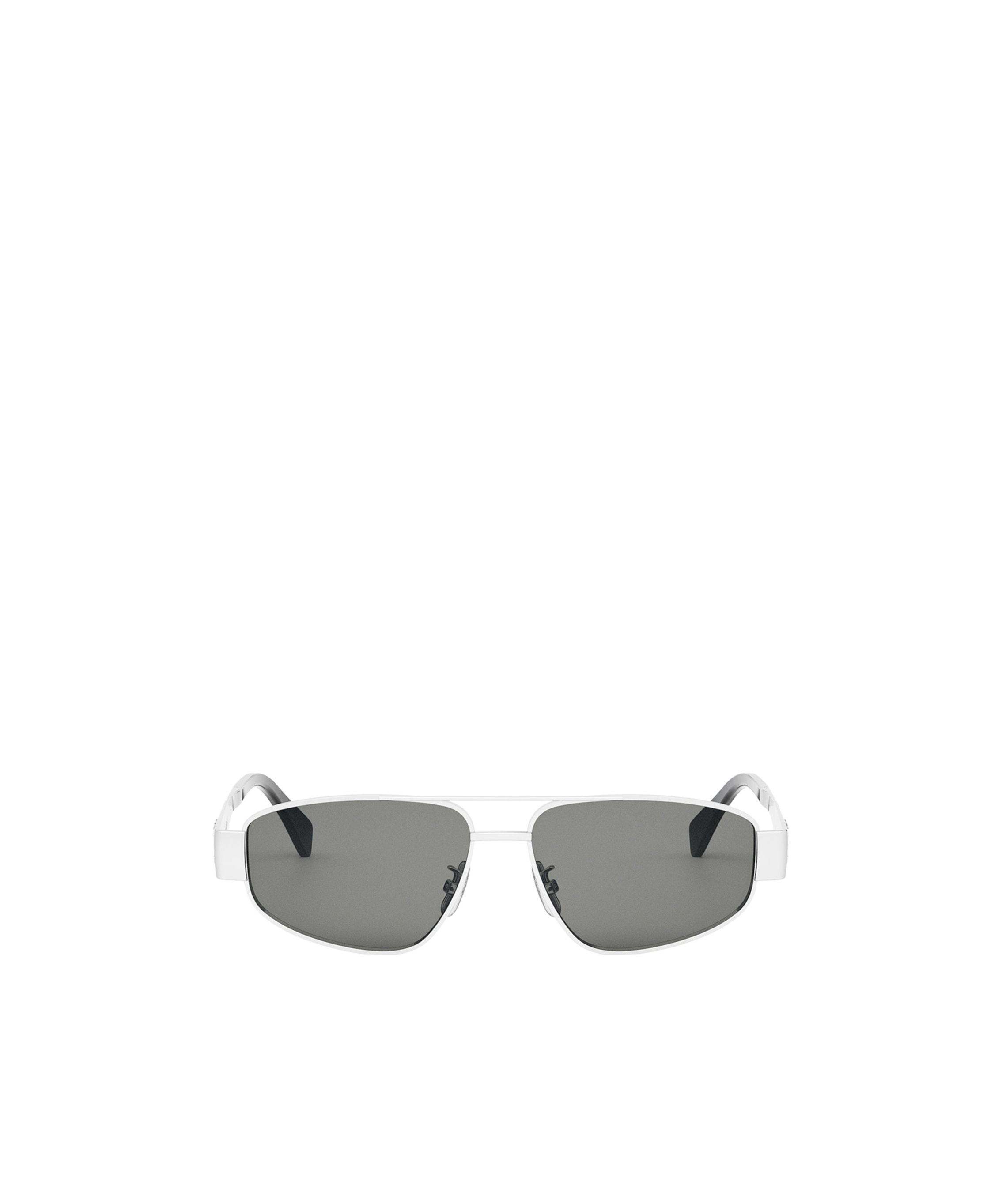 Celine Cl40281u Metal Triomphe 16a Argento Sunglasses In Gray