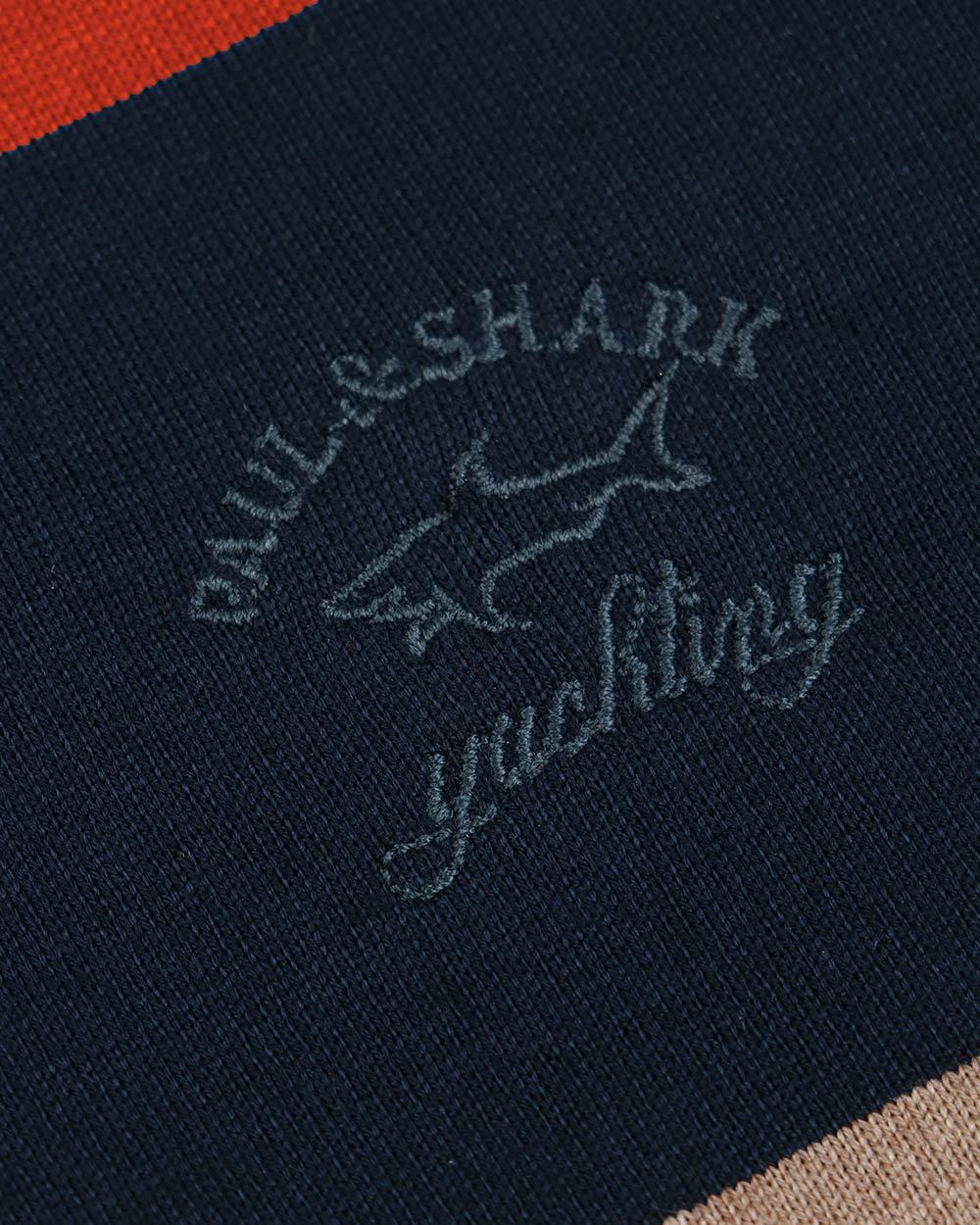 Shop Paul & Shark Striped Long-sleeved Polo Shirt In Black