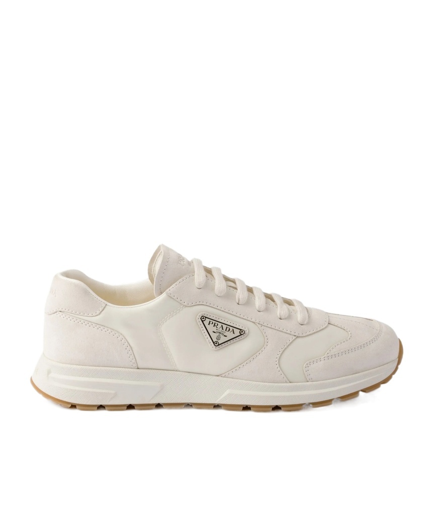Prada Prax Triangle-logo Sneakers In White