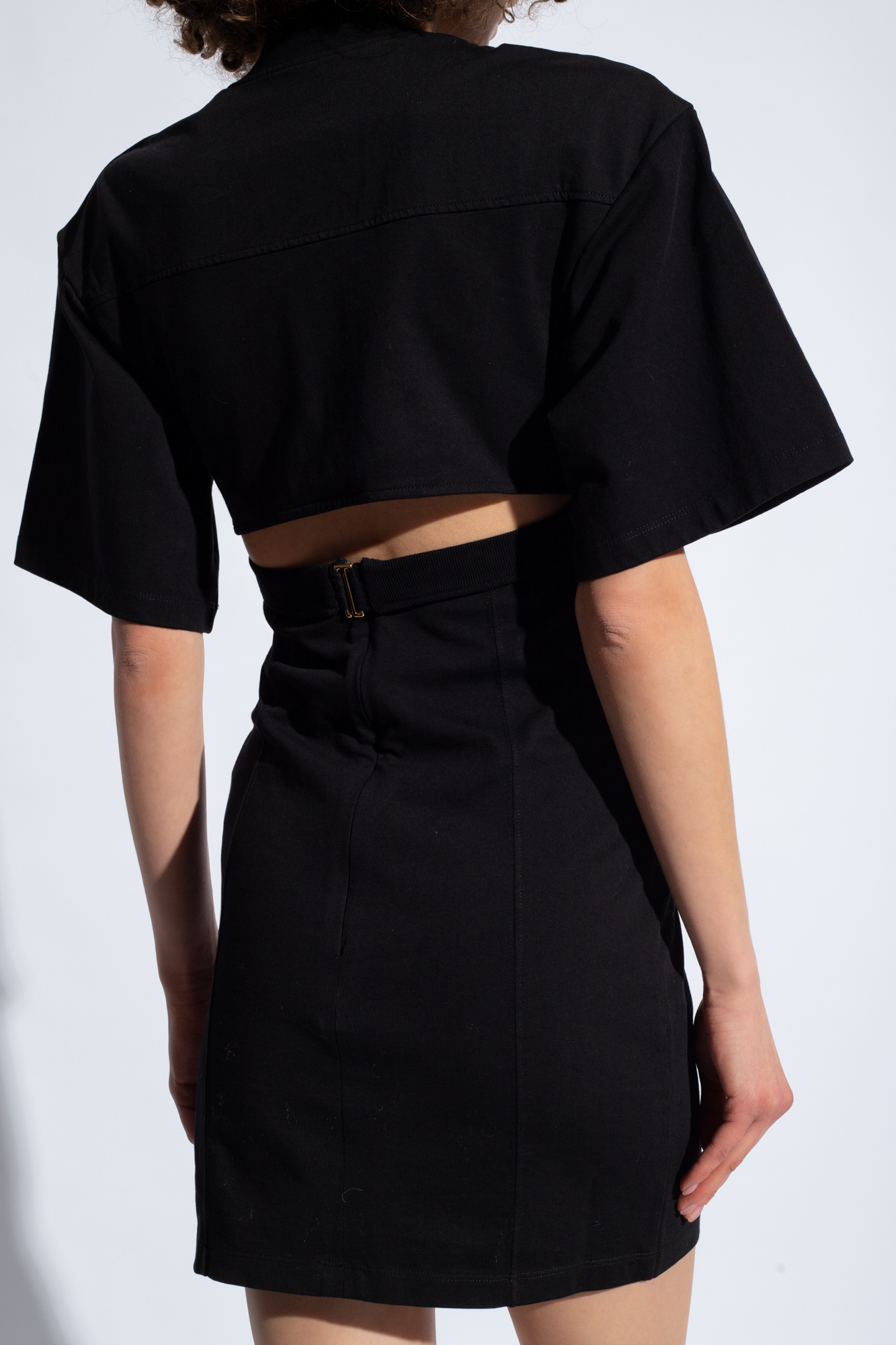 Jacquemus Bahia Twisted Cut-out Mini Dress In Black