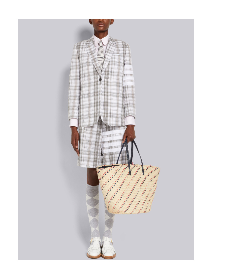 Shop Thom Browne Check Sports Jacket In White