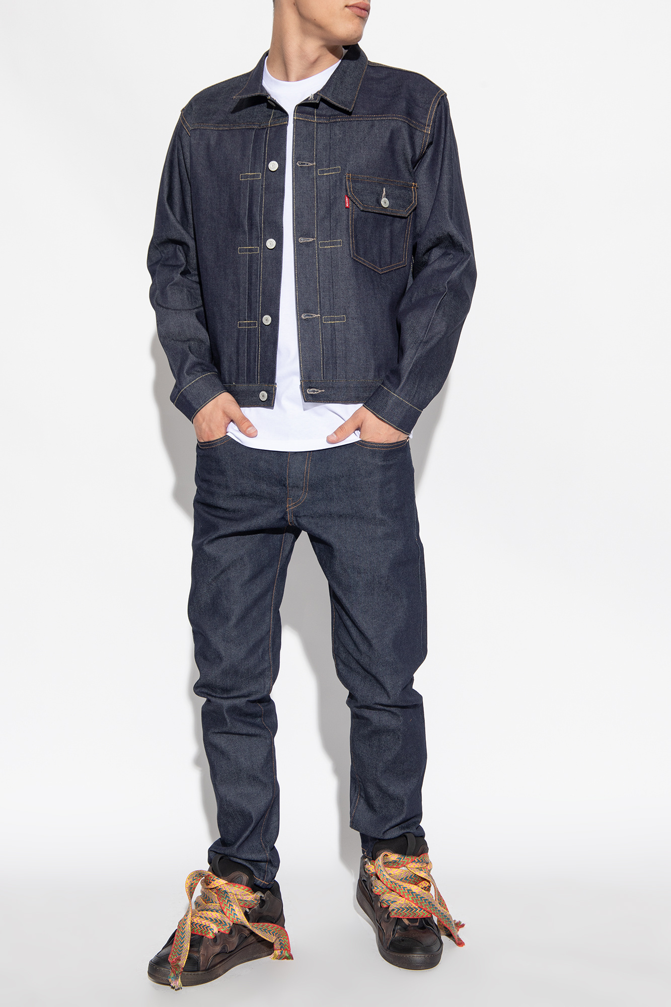 Shop Lanvin Curb Distressed Chunky Sneakers In Black