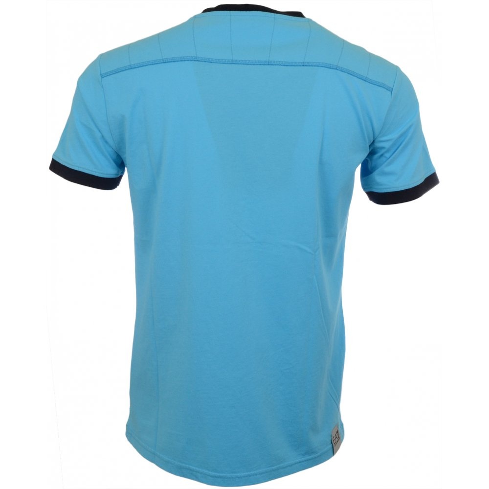 Ea7 Logo Printed T-shirt In Blue